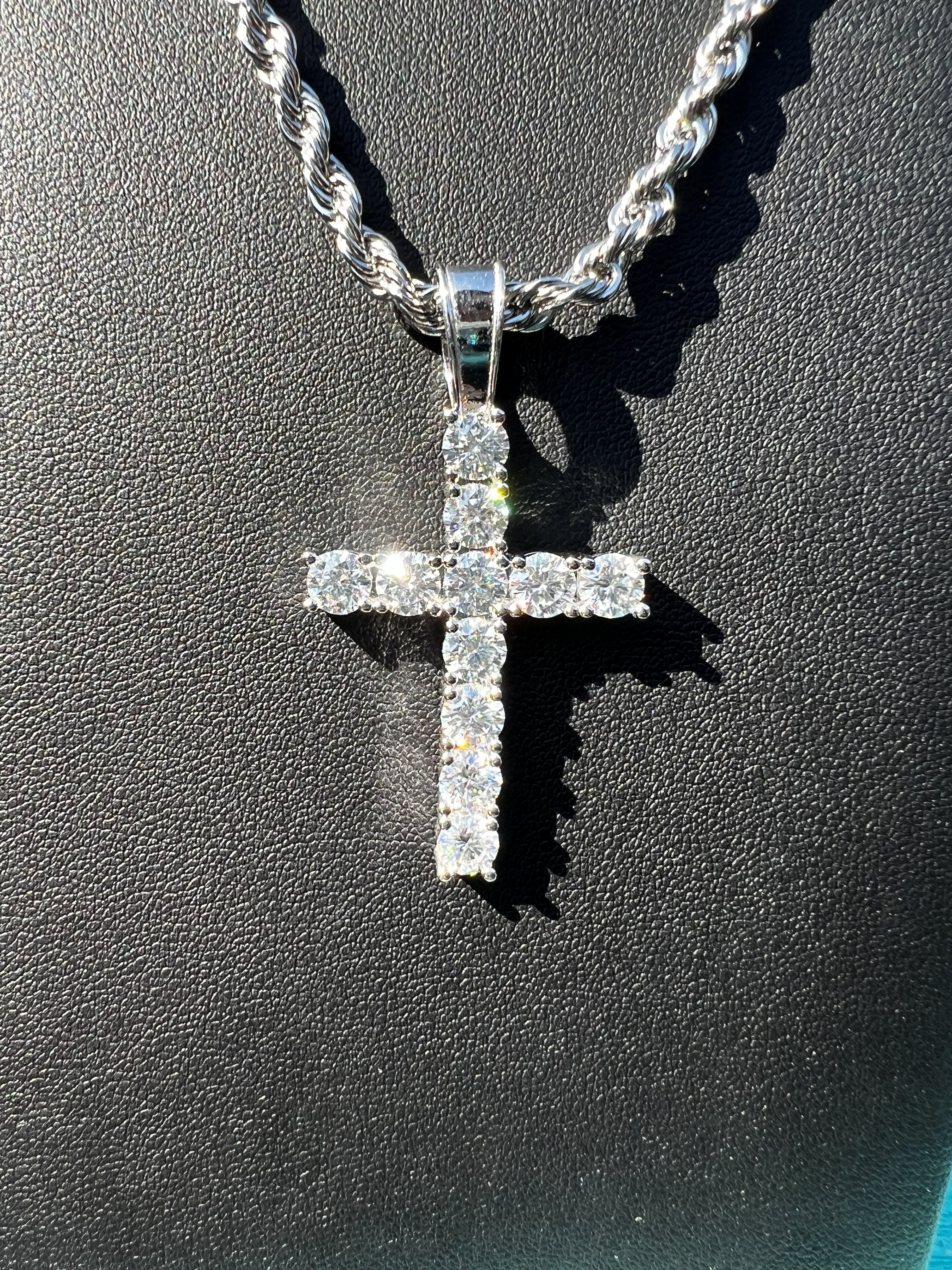 Iced Cross Pendant VVS Moissanite Pave
