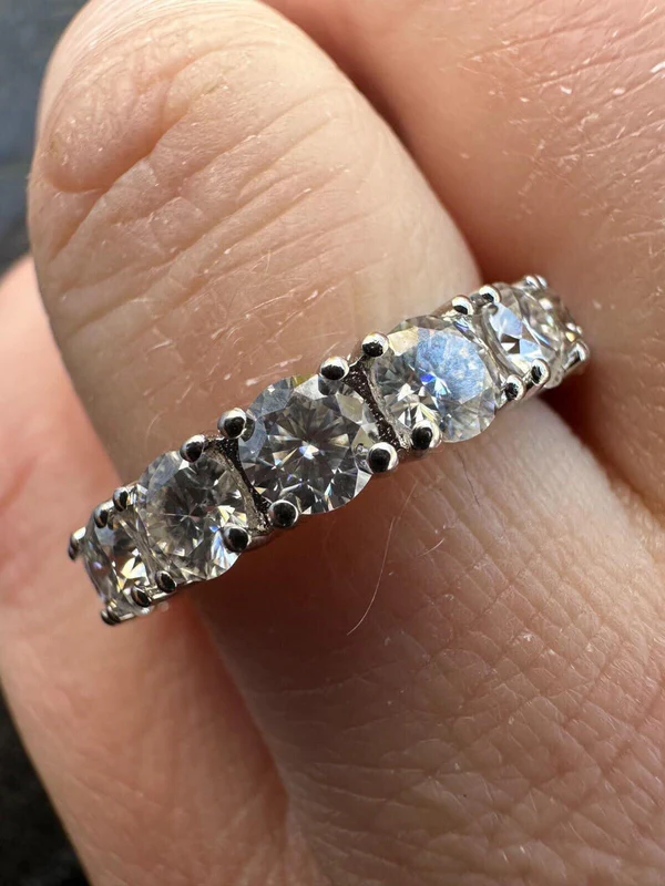 VVS Moissanite Eternity Band 925 Sterling Silver